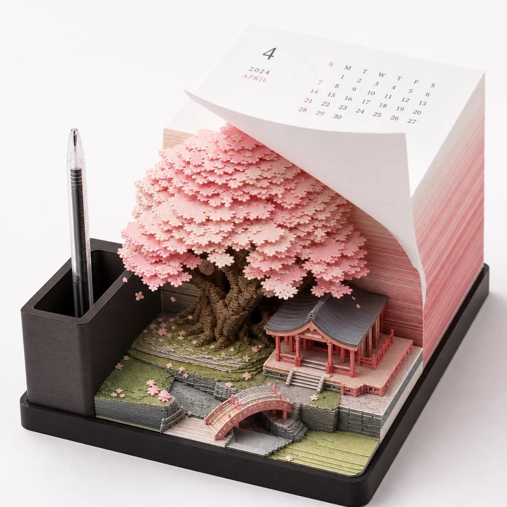 Blooming Pages 3D Memo Calendar 2026 1