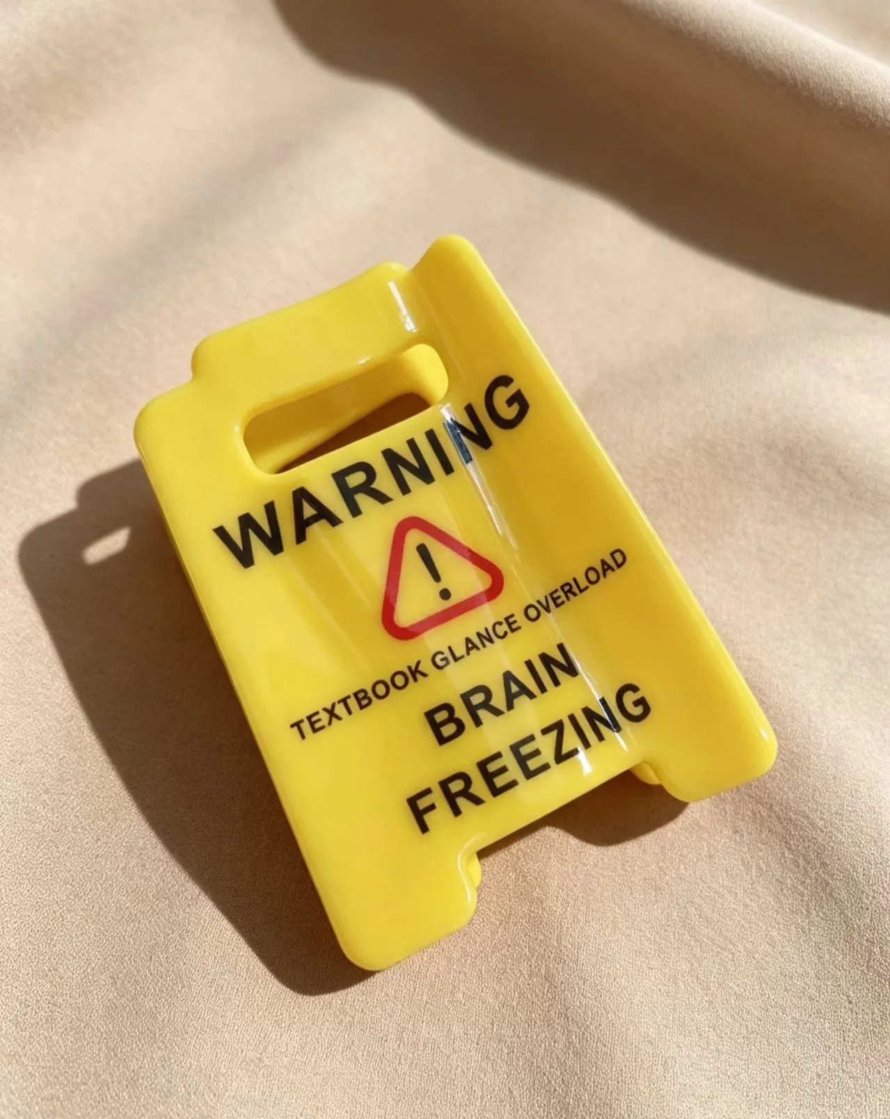 "Brain Freezing" Warning Sign Claw Clip 1