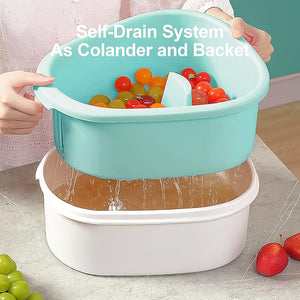 Fruit & Vegetable Washing Machine with Drain Basket