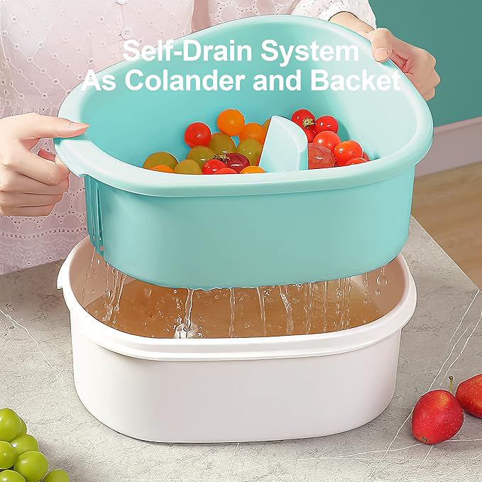 Fruit & Vegetable Washing Machine with Drain Basket