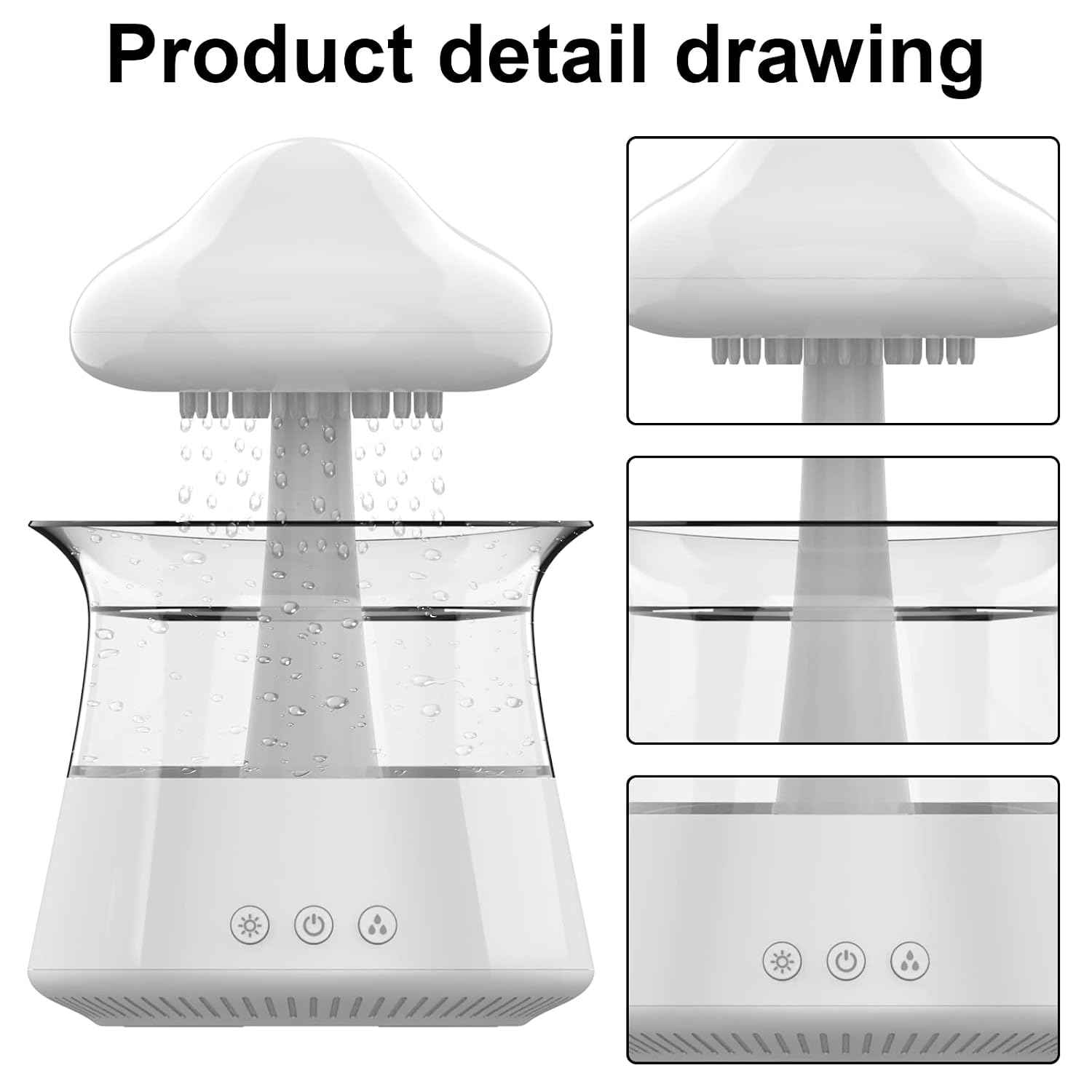 Rain Cloud Mushroom Humidifier & Essential Oil Diffuser with LED Night Light