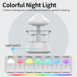 Rain Cloud Mushroom Humidifier & Essential Oil Diffuser with LED Night Light