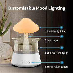 Rain Cloud Mushroom Humidifier & Essential Oil Diffuser with LED Night Light