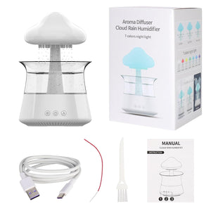 Rain Cloud Mushroom Humidifier & Essential Oil Diffuser with LED Night Light