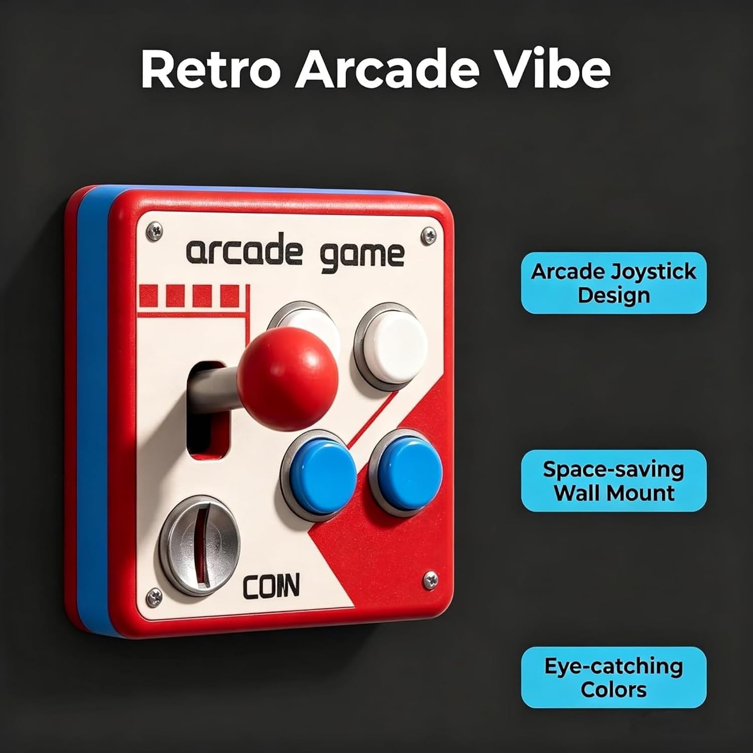 Retro Arcade Joystick Wall Switch Cover – Gamer Room Decor