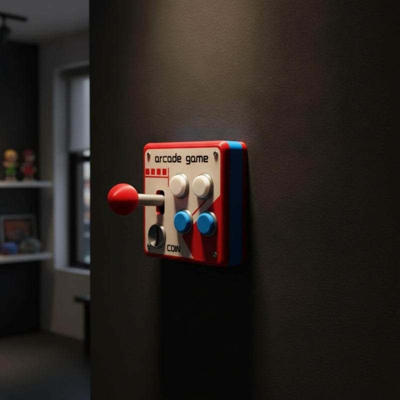 Retro Arcade Joystick Wall Switch Cover – Gamer Room Decor