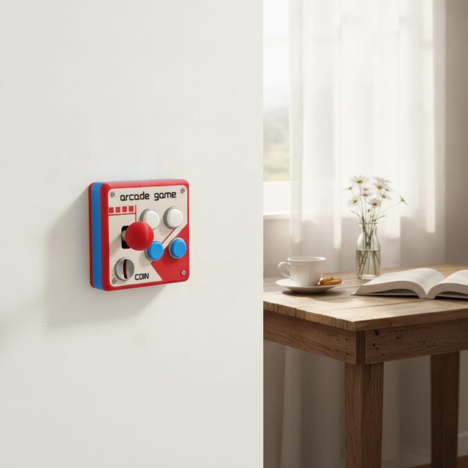 Retro Arcade Joystick Wall Switch Cover – Gamer Room Decor