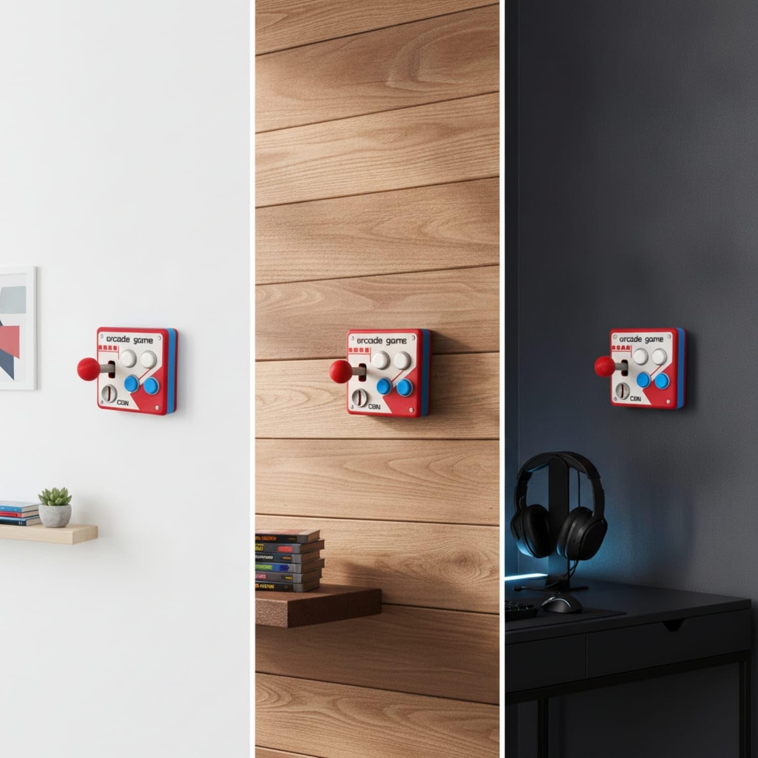 Retro Arcade Joystick Wall Switch Cover – Gamer Room Decor
