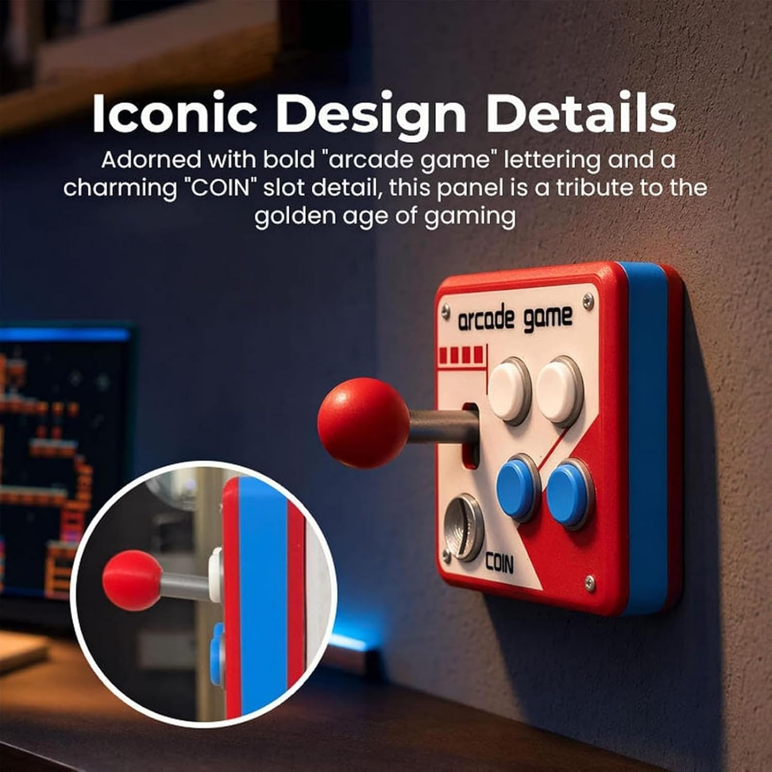 Retro Arcade Joystick Wall Switch Cover – Gamer Room Decor