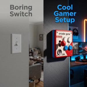Retro Arcade Joystick Wall Switch Cover – Gamer Room Decor